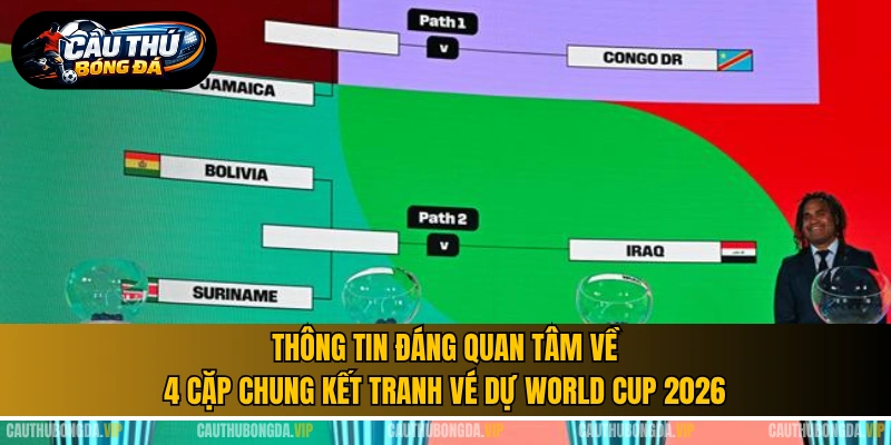 Thông tin đáng quan tâm về 4 cặp chung kết tranh vé dự World Cup 2026