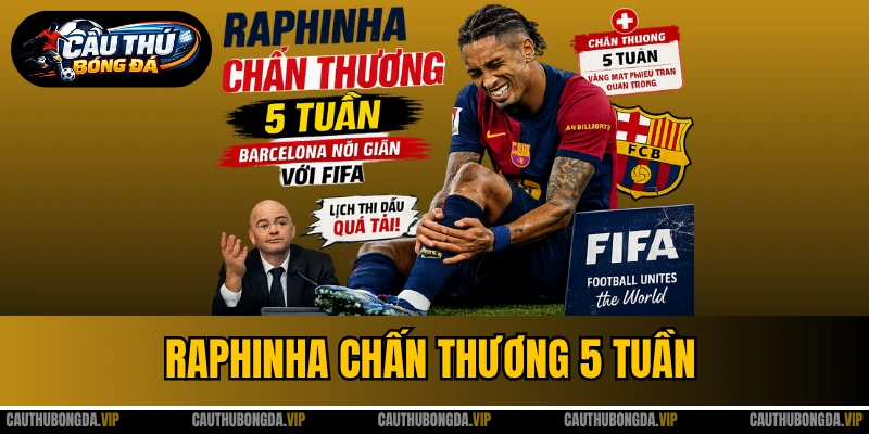 Raphinha Chấn Thương 5 Tuần - Barcelona Nổi Giận Với FIFA
